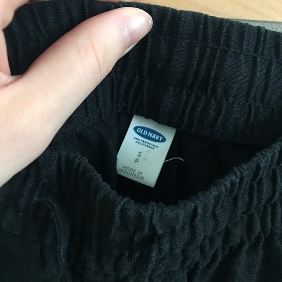Small Black Linen Old Navy Drawstring Pants Womens - Picture 4 of 5